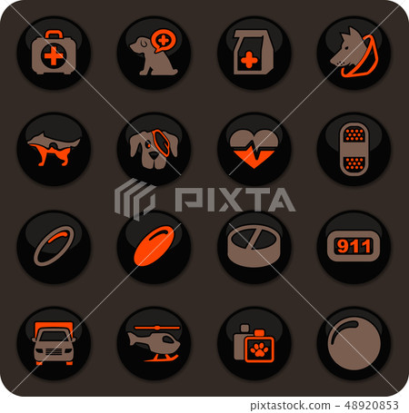 Veterinary clinic icons set Veterinary clinic icons set 48920853