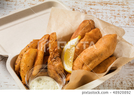 Fish and chips typical British fish and chips 48920892