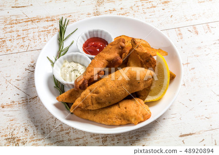 Fish and chips typical British fish and chips Fish and chips typical British fish and chips 48920894