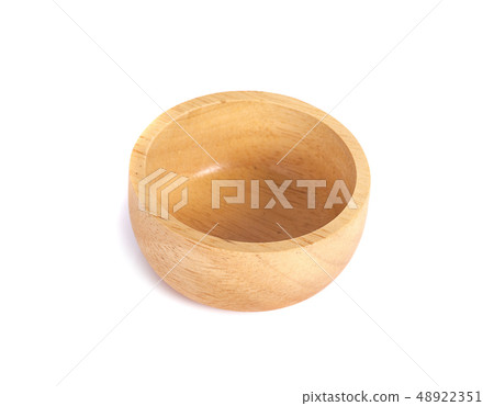 wooden bowl on white background wooden bowl on white background 48922351