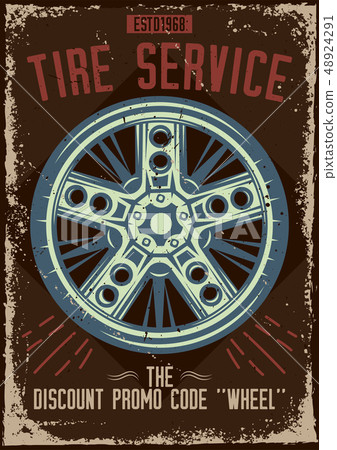 a tire service on dusty background. 48924291