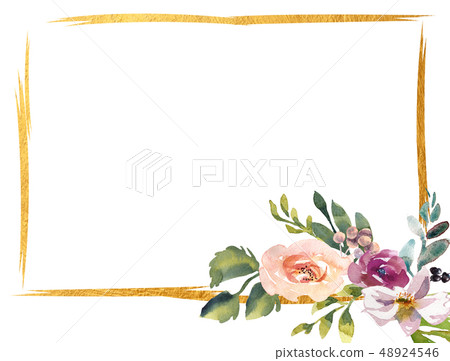 Wedding romantic rustic bridal frame wreath. White purple and white flowers green leaves ornament Wedding romantic rustic bridal frame wreath. White purple and white flowers green leaves ornament 48924546