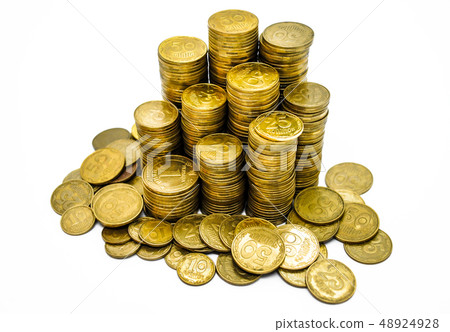 A large pile of Ukrainian coins A large pile of Ukrainian coins 48924928