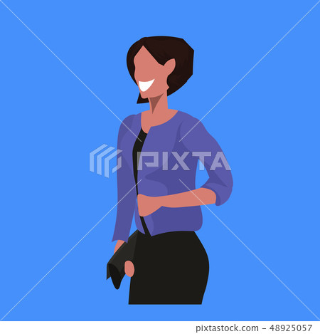 african american businesswoman holding handbag... - Stock Illustration ...