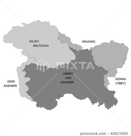 Map of Kashmir is a geographical region - Stock Illustration [48925900 ...