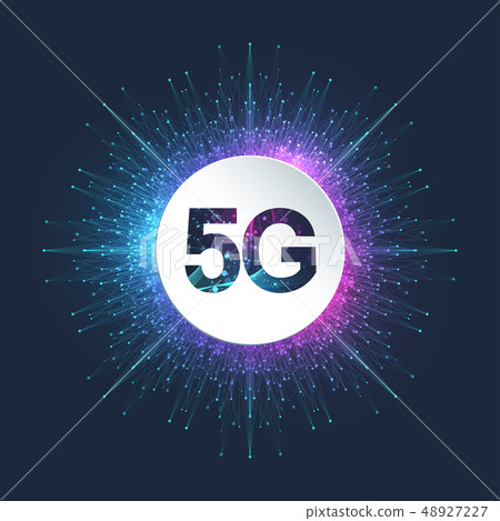 5G network wireless systems and internet vector illustration. Communication network. Business 48927227