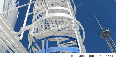 The tank with water and a ladder. The tank with water and a ladder. 48927333