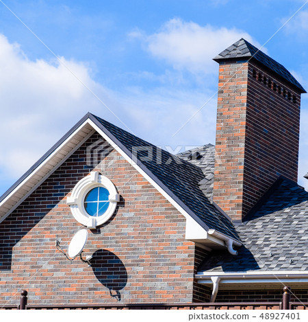 Asphalt shingle. Decorative bitumen Asphalt shingle. Decorative bitumen 48927401