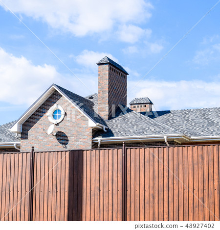 Asphalt shingle. Decorative bitumen Asphalt shingle. Decorative bitumen 48927402