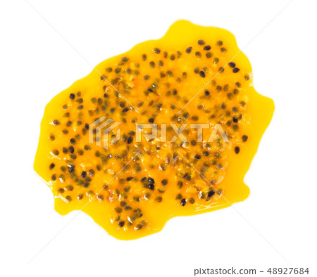 Closeup top view passion fruit seed 48927684