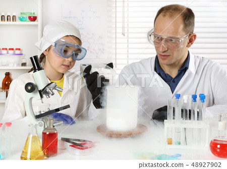 Chemistry lesson in the chemical laboratory 48927902