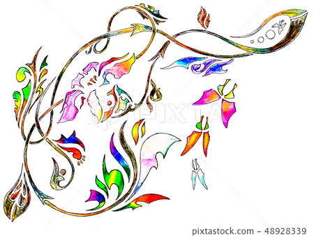 patterns in the form of flowers and stems patterns in the form of flowers and stems 48928339