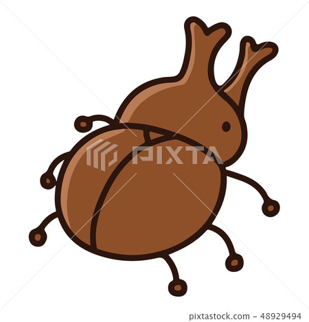 A simple and cute hand-drawn illustration of a beetle with a main line A simple and cute hand-drawn illustration of a beetle with a main line 48929494