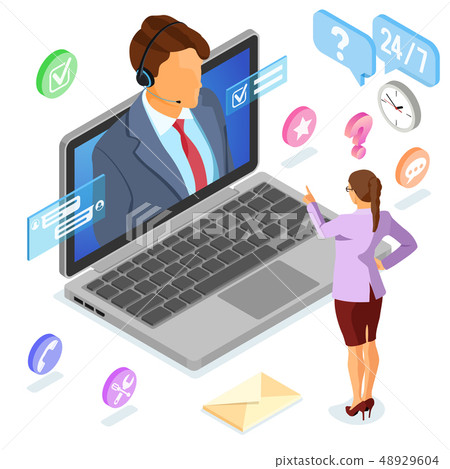 Isometric Online Customer Support 48929604