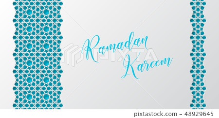 Ramadan Kareem greeting poster or banner. 48929645