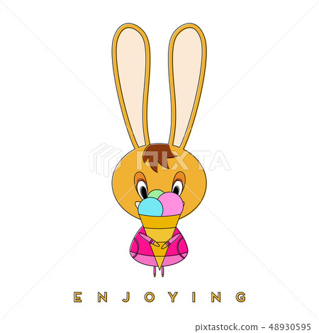 Rabbit and ice cream Rabbit and ice cream 48930595
