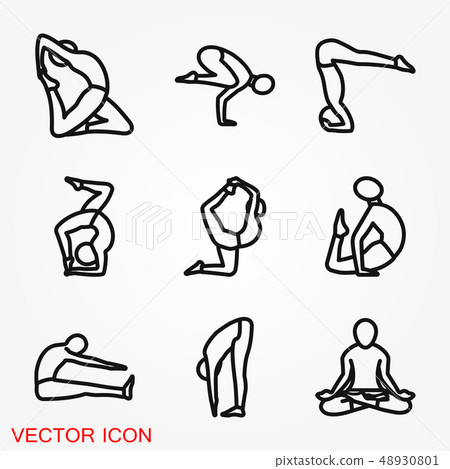 Yoga Fitness Icon vector sign symbol for design - Stock Illustration ...