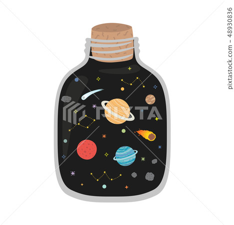 Space Galaxy in the jar. Vector print Space Galaxy in the jar. Vector print 48930836