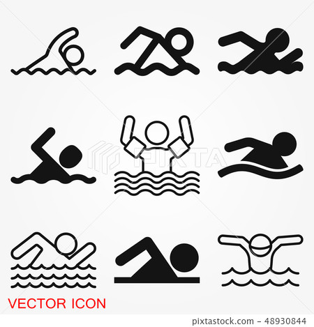 Swimming icon vector sign symbol for design Swimming icon vector sign symbol for design 48930844