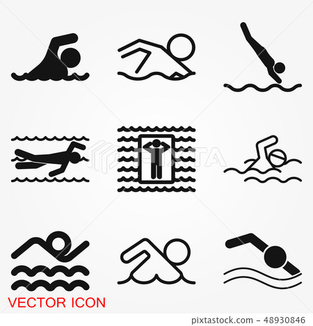 Swimming icon vector sign symbol for design 48930846