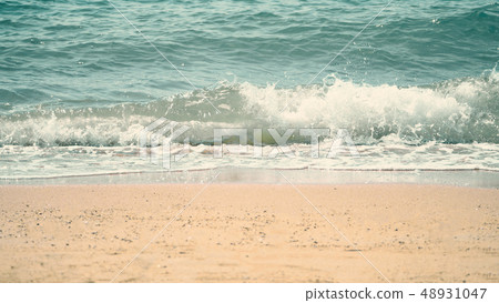 Clear light blue color sea water splashing to Clear light blue color sea water splashing to 48931047