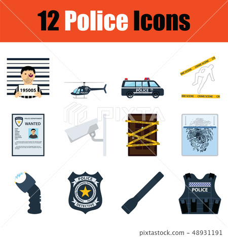 Set of police icons Set of police icons 48931191