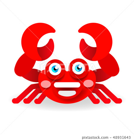 Cheerful crab on white background vector 48931643
