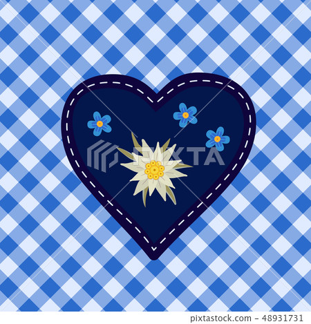 Hand drawn edelweiss flower in heart 48931731