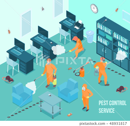 Disinfection Isometric Illustration 48931817