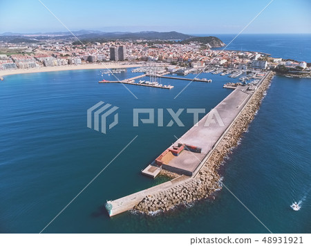 Aerial drone picture from small town Palamos Aerial drone picture from small town Palamos 48931921
