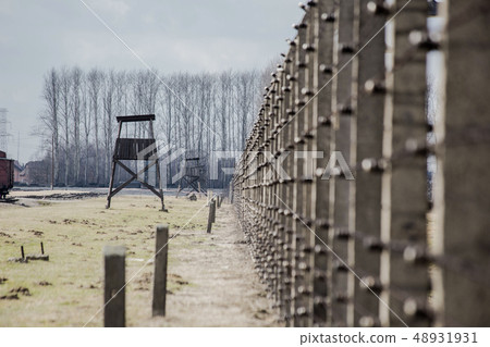 A watchtower in concentration camp Auschwitz Birkenau Polen, March 12, 2019 A watchtower in concentration camp Auschwitz Birkenau Polen, March 12, 2019 48931931