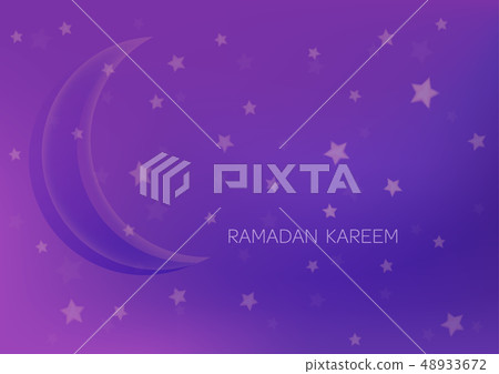 Greeting card with moon and stars for Ramadan 48933672