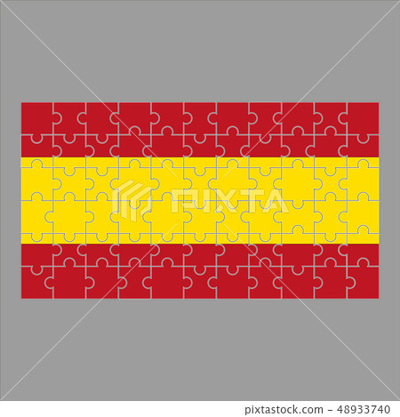 Spain Flag of the puzzle on gray background. - Stock Illustration ...