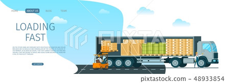Engineer in Forklift Car Loading Fast Box to Truck Engineer in Forklift Car Loading Fast Box to Truck 48933854