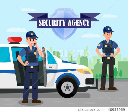Police Officers on Mission Flat Color Illustration Police Officers on Mission Flat Color Illustration 48933969