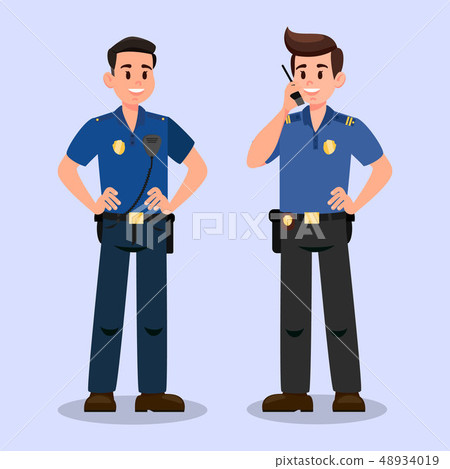 Two Guardians with Walky Talky Cartoon Characters Two Guardians with Walky Talky Cartoon Characters 48934019