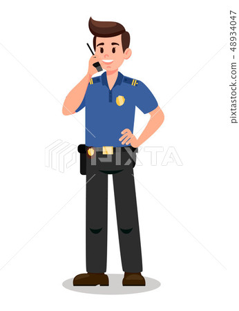 Guardian with Radio Transmitter Cartoon Character 48934047