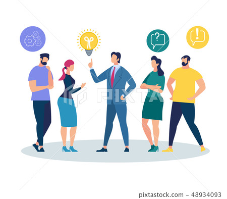 People Listening and Interacting with Businessman 48934093