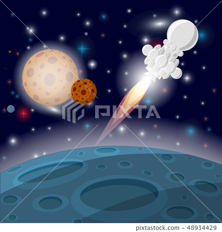 Space background. Plantoids against the stars. Space background. Plantoids against the stars. 48934429