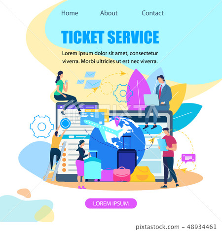 Ticket Booking Service Flat Vector Web Banner Ticket Booking Service Flat Vector Web Banner 48934461