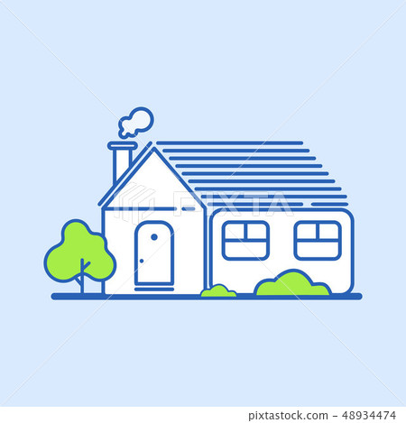 Download Comfortable House Outline Vector Illustration - 스톡일러스트 ...