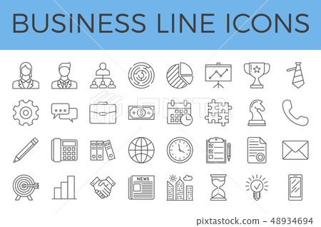 Business Related Vector Line Icons Set - Stock Illustration [48934694 ...