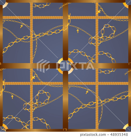Pattern with golden chains 48935348