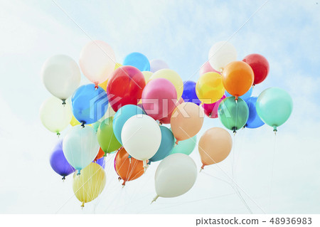 Blue sky colorful balloon 48936983