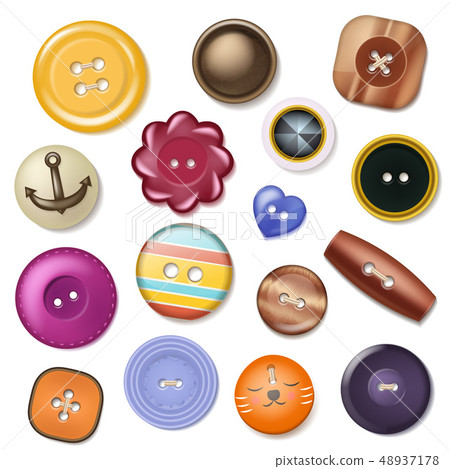 Sewing button vector fashion design clothing accessory collection clothes tailor illustration set of Sewing button vector fashion design clothing accessory collection clothes tailor illustration set of 48937178