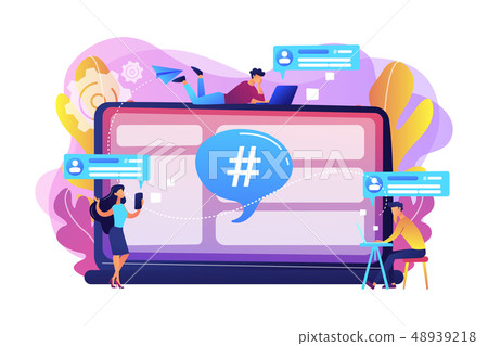 Microblog platform concept vector illustration. Microblog platform concept vector illustration. 48939218