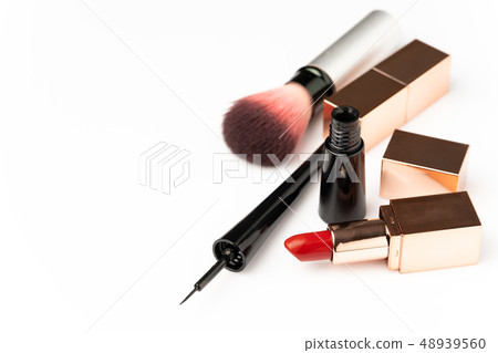 Set of cosmetics on white background. 48939560
