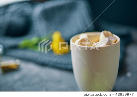 Strong coffee with marshmallow  48939977