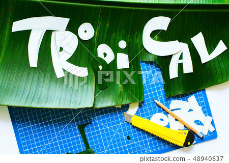 Creation of stencil handwork letter live material 48940837