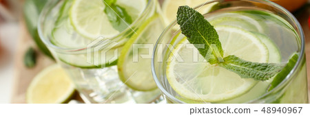 Lime with cucumber punch home made cocktail Lime with cucumber punch home made cocktail 48940967